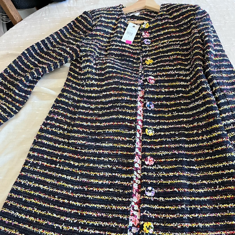 Brand new Cabi Headline Topper Multi Stripe coat